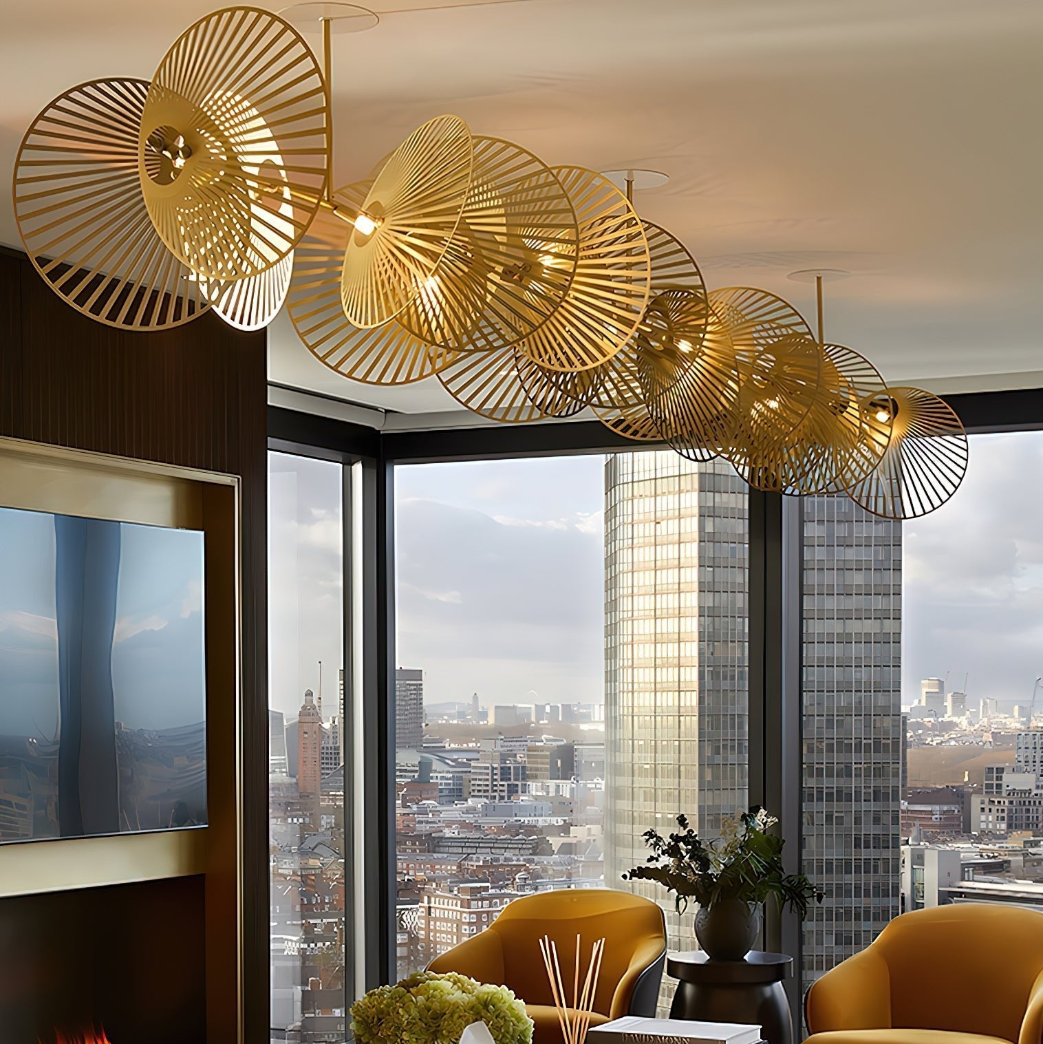 Luxury Cattail Leaf Chandelier product image