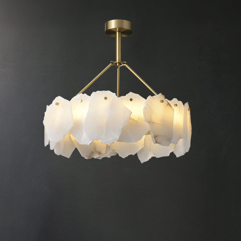 Alabaster Round Chandelier-WM2392a by Bling Lighting Studio