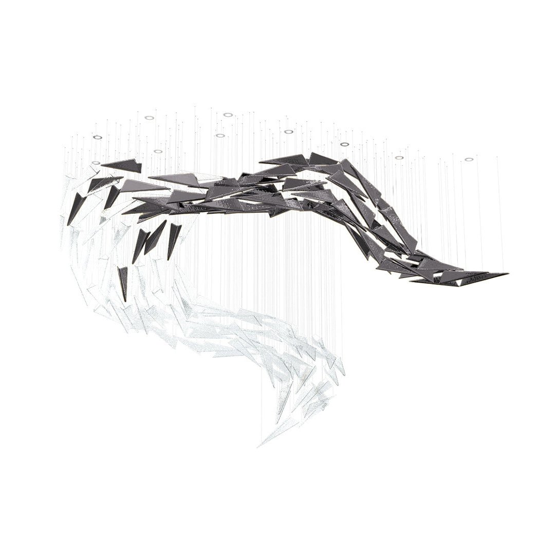 Airy Angled Glass Contemporary Chandelier