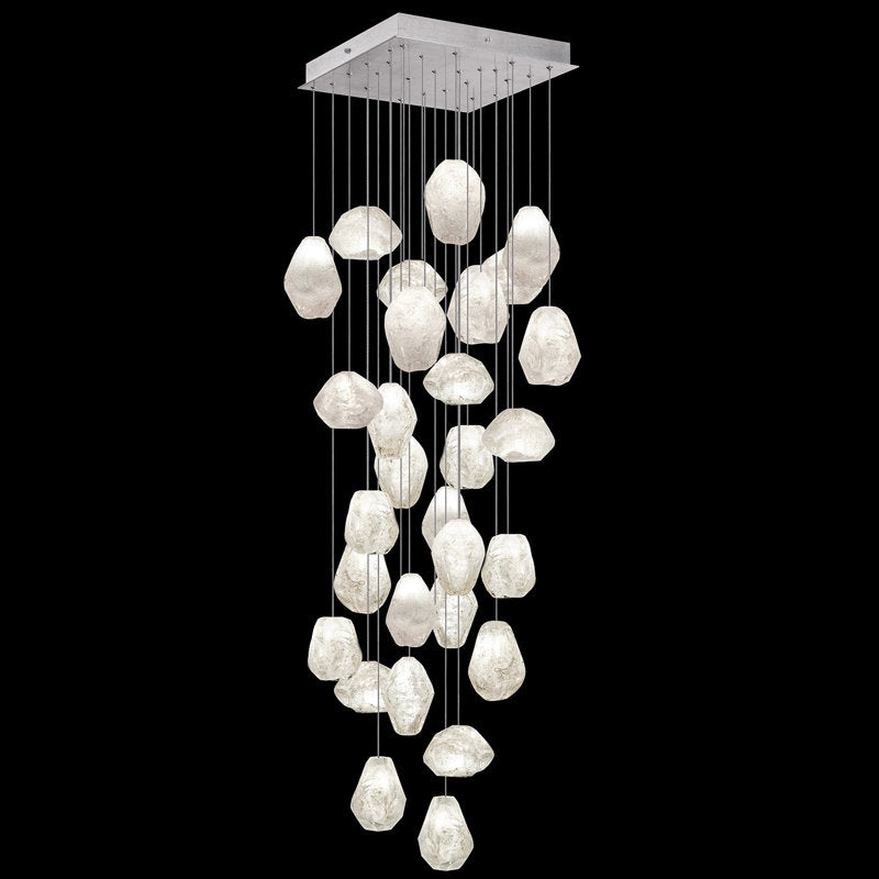 Vitrina Natural Quartz Stone Drop 30-Light Chandelier by Bling Lighting Studio