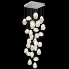 Vitrina Natural Quartz Stone Drop 30-Light Chandelier by Bling Lighting Studio