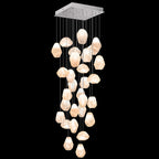 Vitrina Natural Quartz Stone Drop 30-Light Chandelier by Bling Lighting Studio