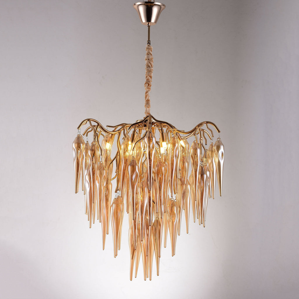 Glacier Organic Branch Round Chandelier by Bling Lighting Studio