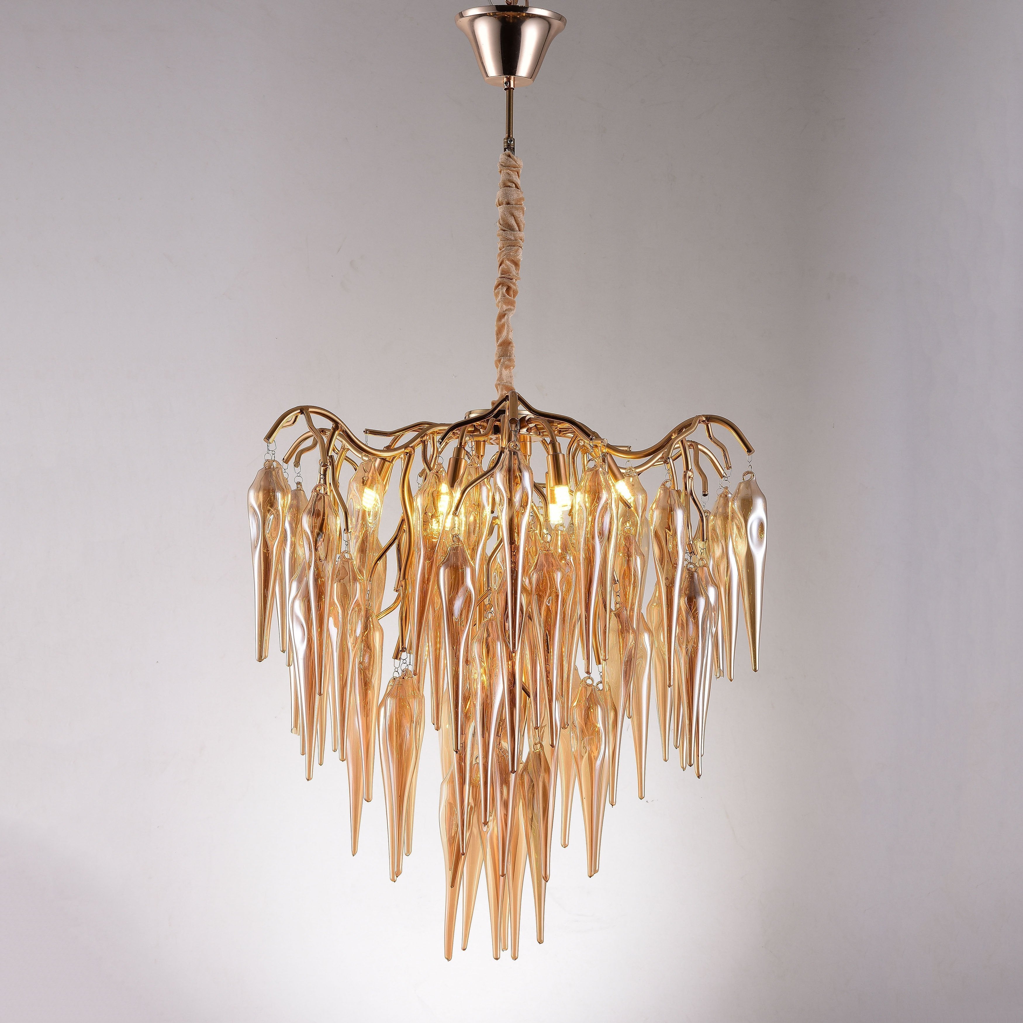 Glacier Organic Branch Round Chandelier by Bling Lighting Studio