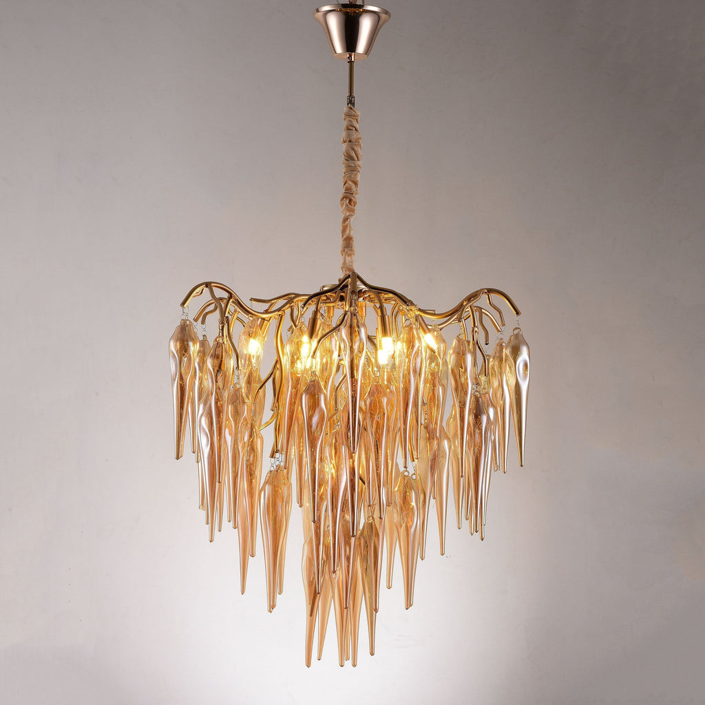 Glacier Organic Branch Round Chandelier by Bling Lighting Studio