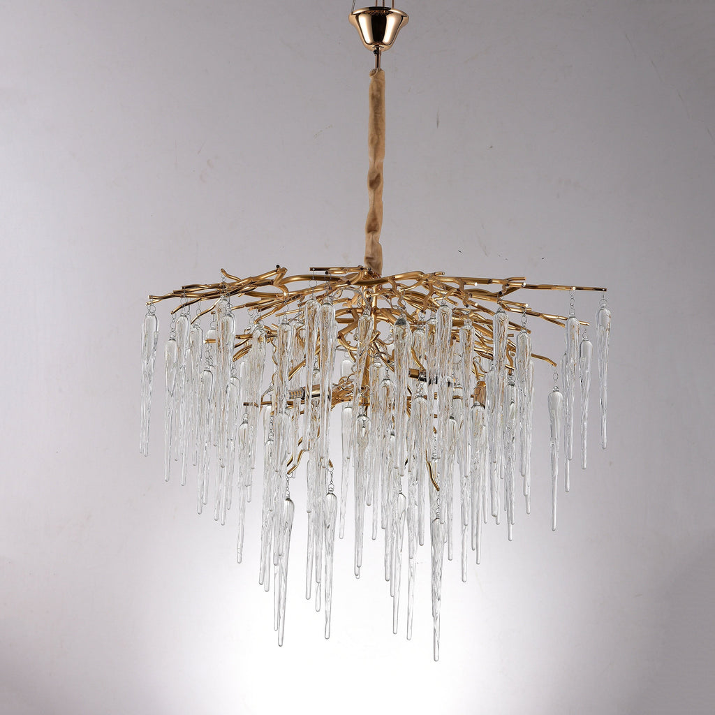Glacier Organic Branch Round Chandelier by Bling Lighting Studio
