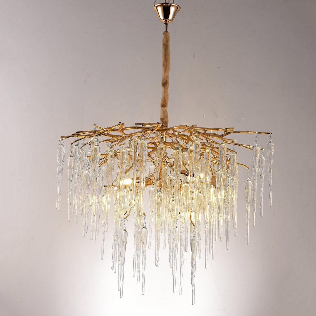 Glacier Organic Branch Round Chandelier by Bling Lighting Studio