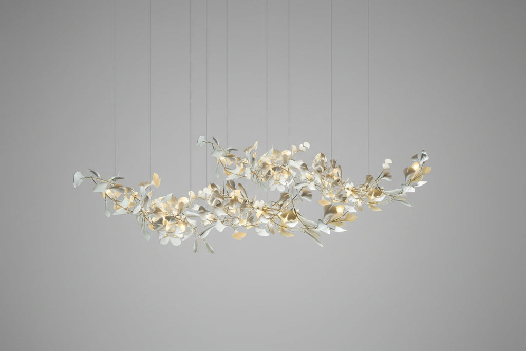 Two-Tier Botanical Chandelier by Bling Lighting Studio