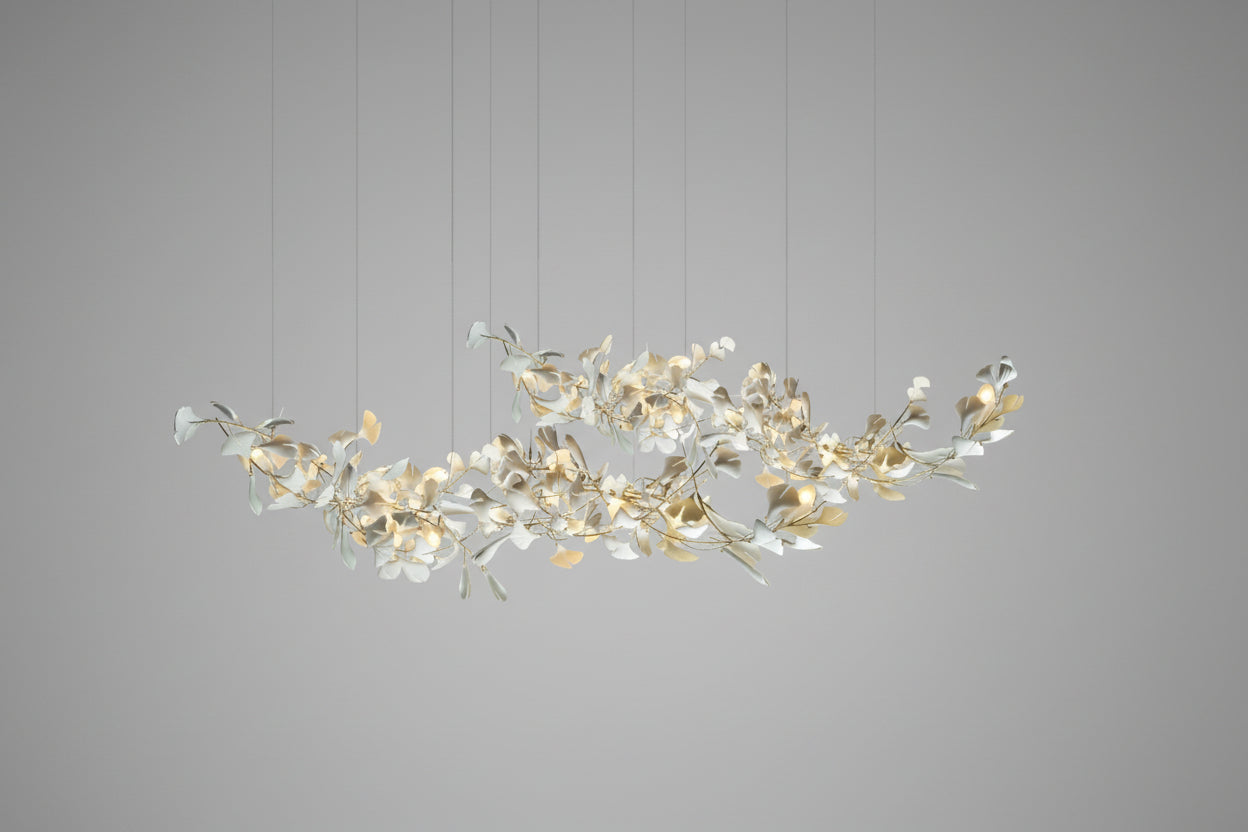 Two-Tier Botanical Chandelier by Bling Lighting Studio