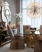 Spherical Thirty-Light Quartz Chandelier 43.5"D by Bling Lighting Studio