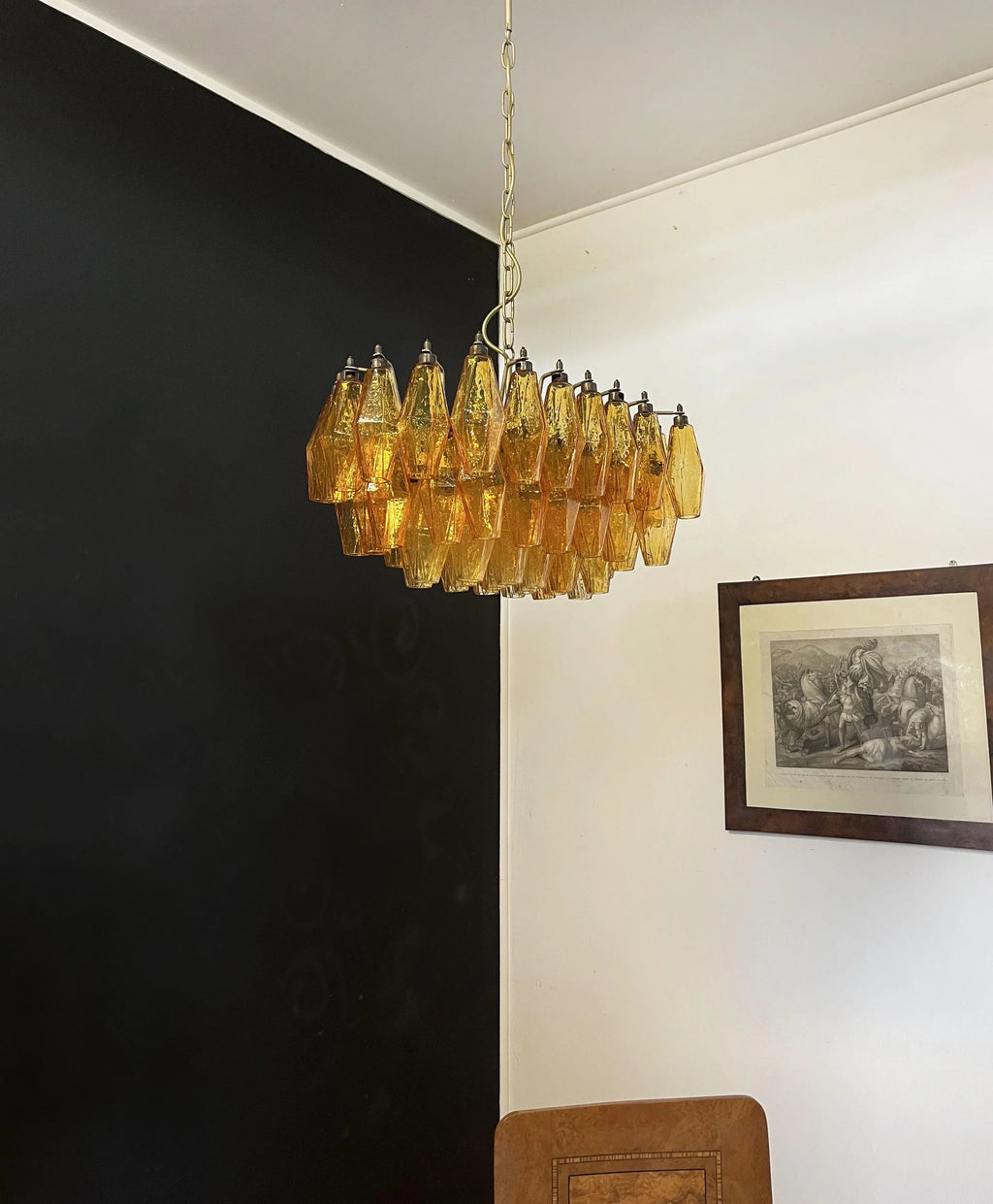 Poliedri Murano Amber Chandelier product image