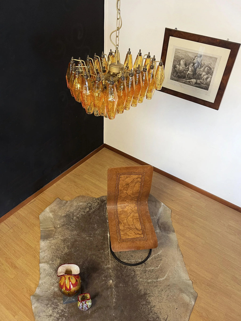Poliedri Murano Amber Chandelier product image