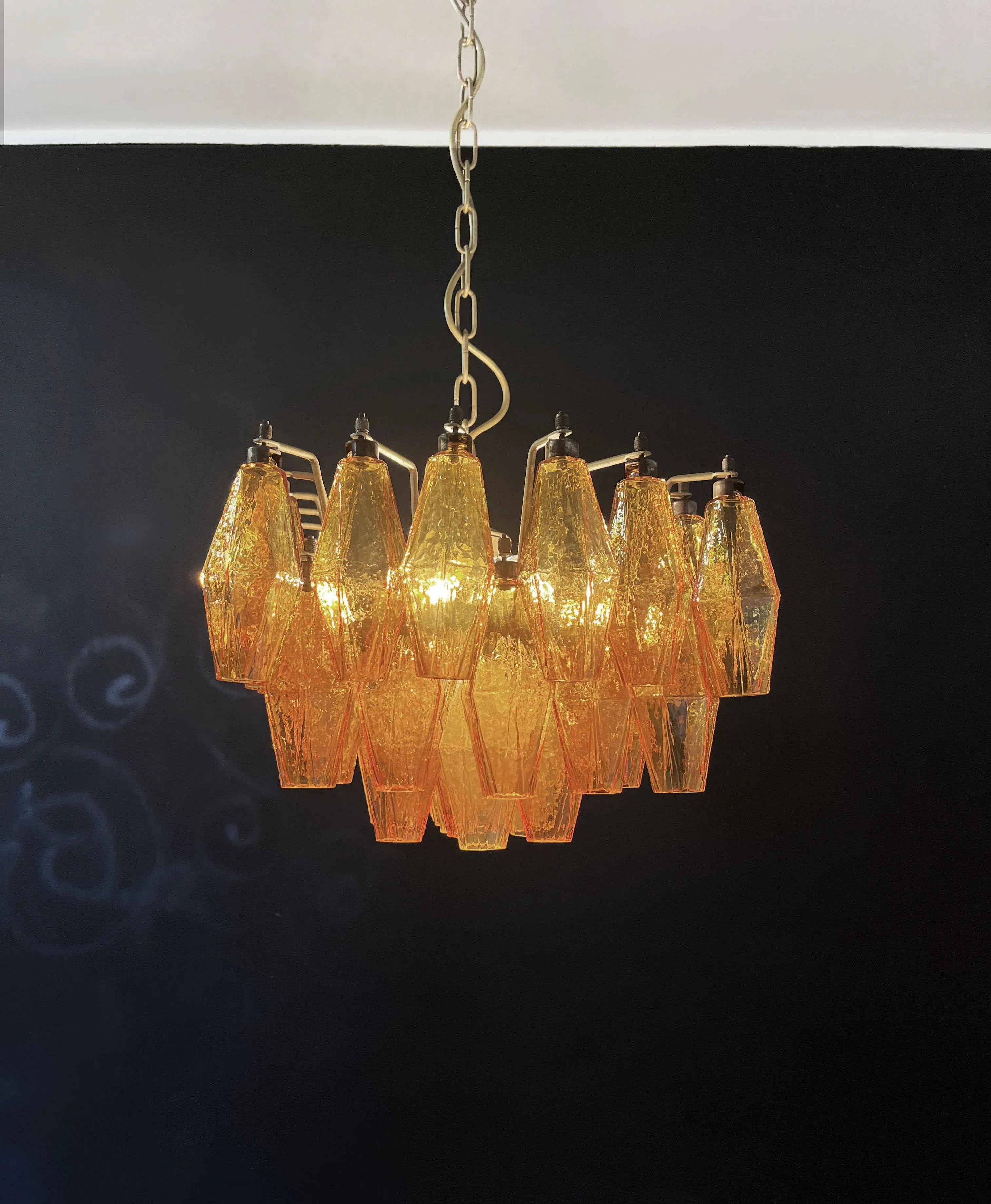 Poliedri Murano Amber Chandelier product image