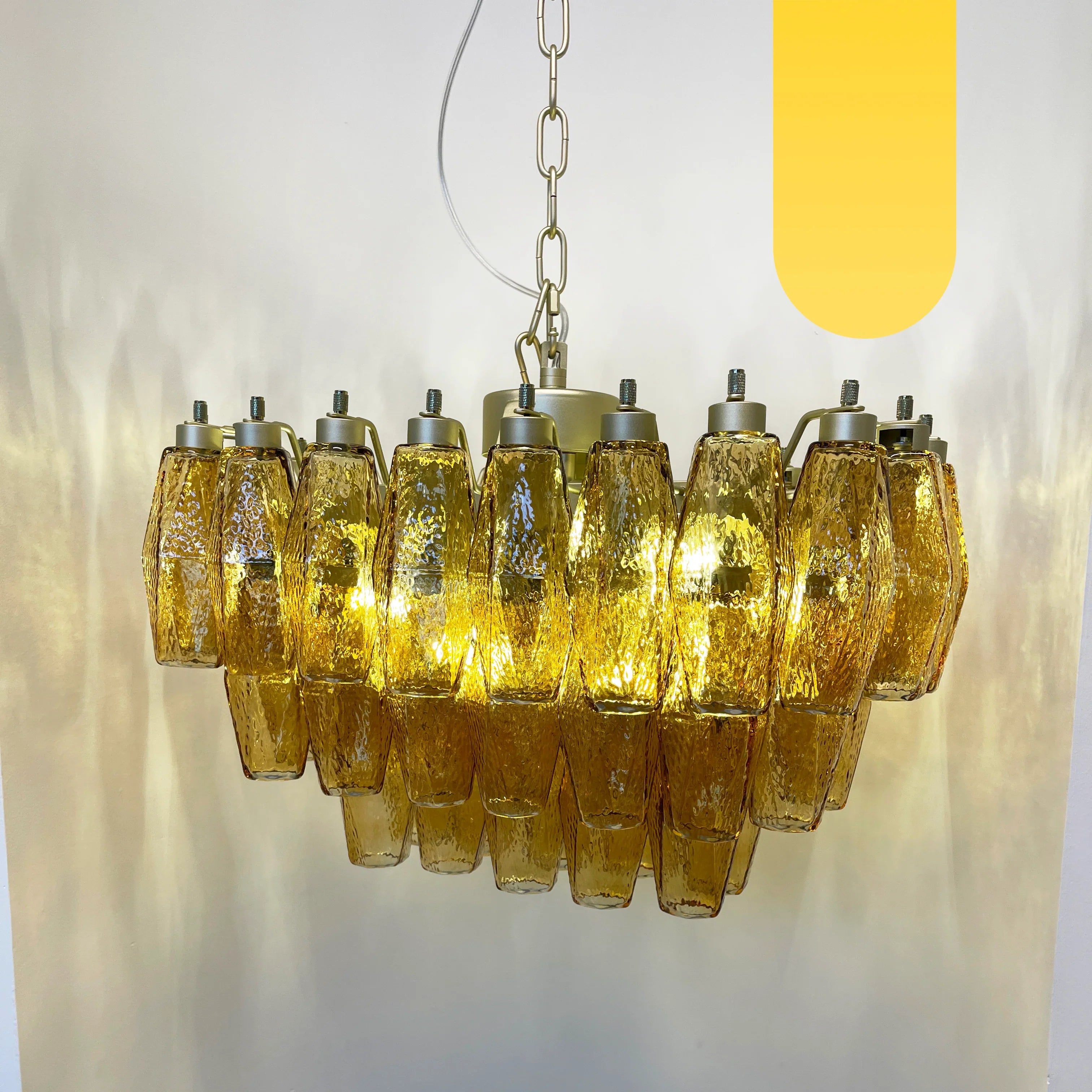 Poliedri Murano Amber Chandelier product image