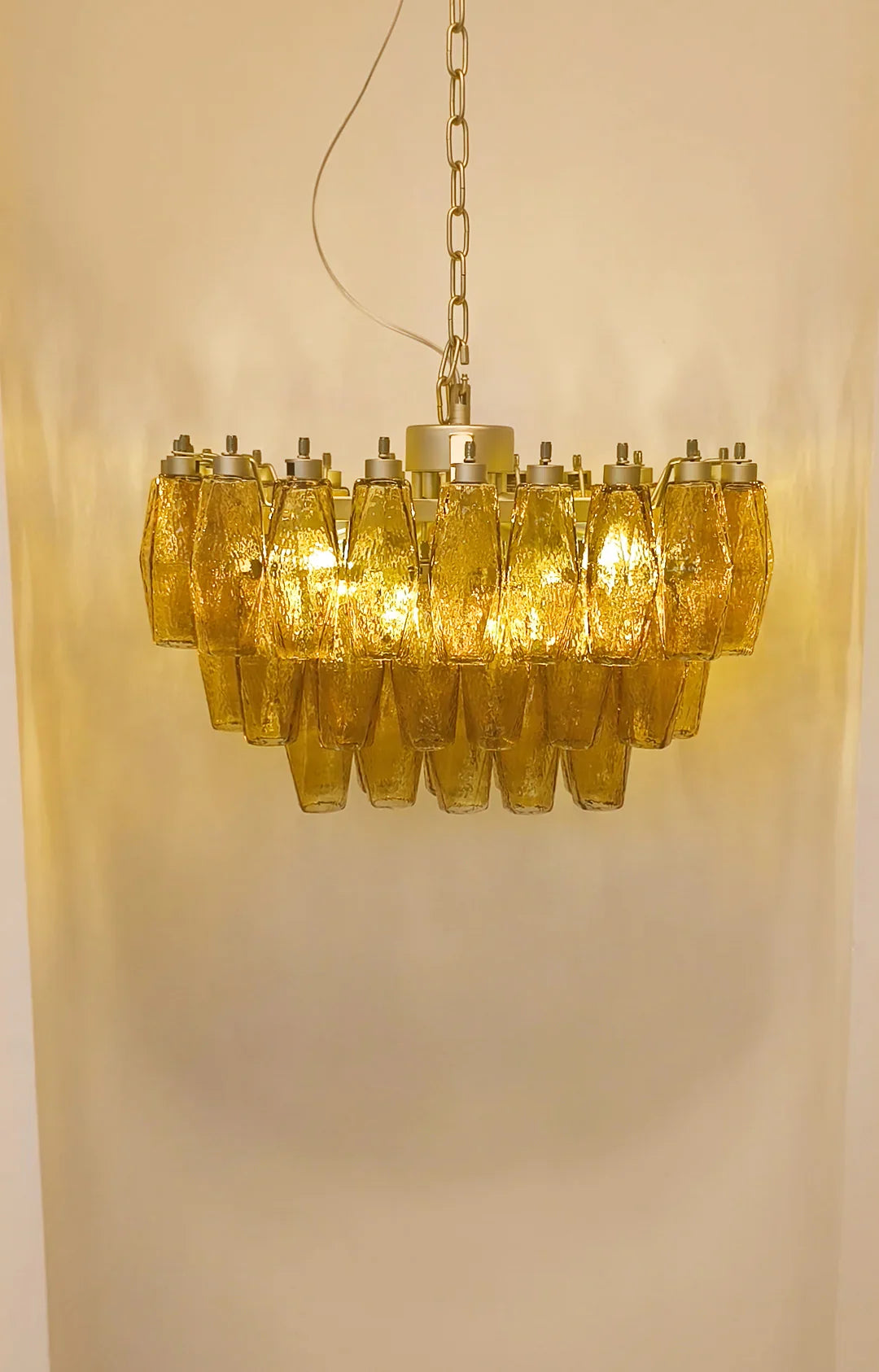 Poliedri Murano Amber Chandelier product image