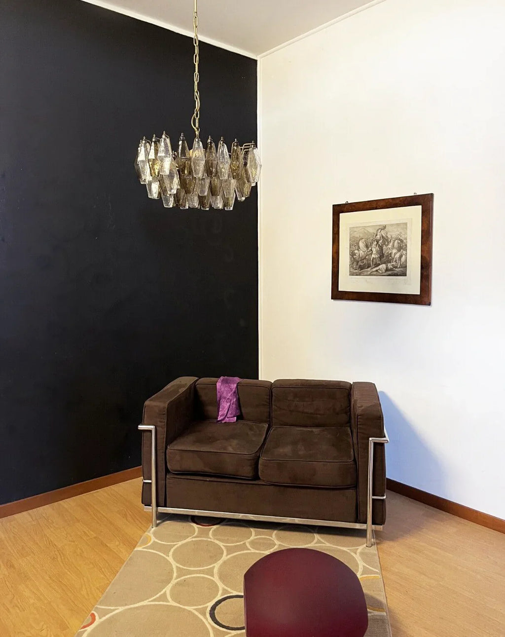 Poliedri Murano Transparent Smoked Chandelier product image