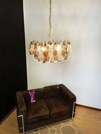 Poliedri Murano Transparent Smoked Chandelier material and finish detail