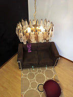 Poliedri Murano Transparent Smoked Chandelier product image