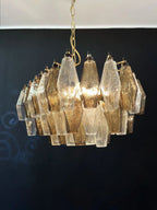 Poliedri Murano Transparent Smoked Chandelier product image