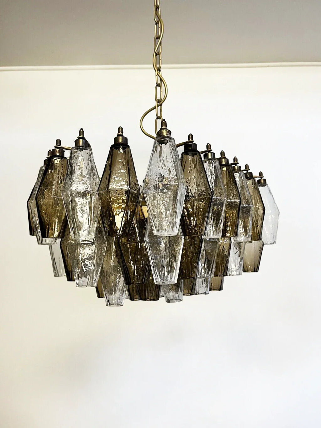 Poliedri Murano Transparent Smoked Chandelier product image