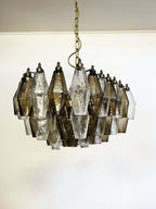 Poliedri Murano Transparent Smoked Chandelier product image