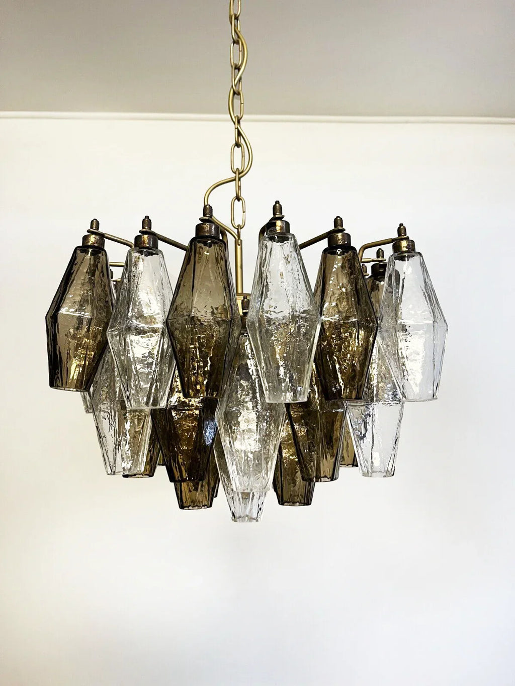 Poliedri Murano Transparent Smoked Chandelier product image