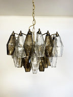 Poliedri Murano Transparent Smoked Chandelier product image