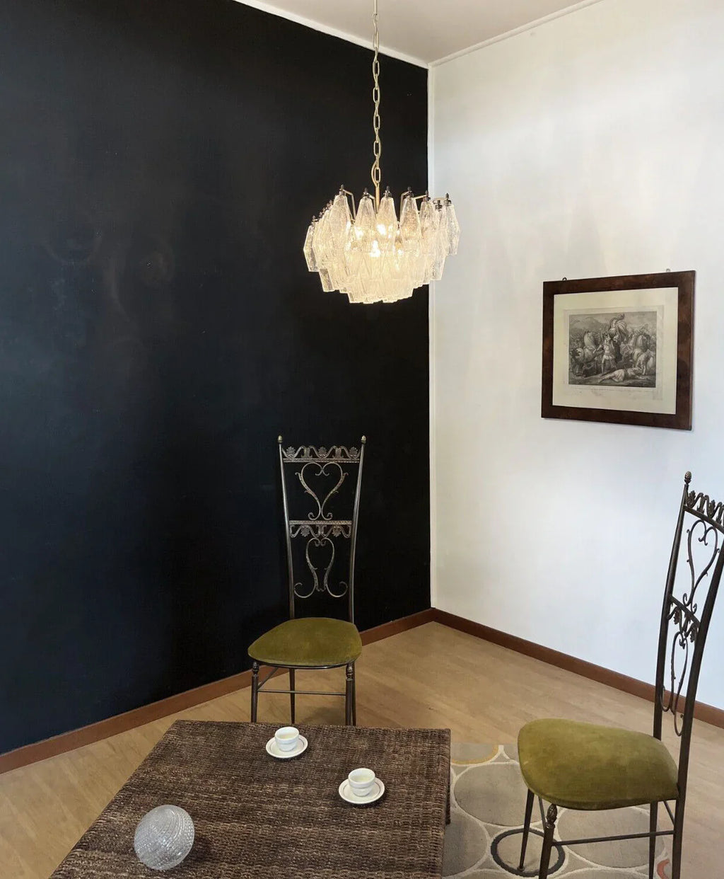 Poliedri Murano Trasparent Chandelier additional product view
