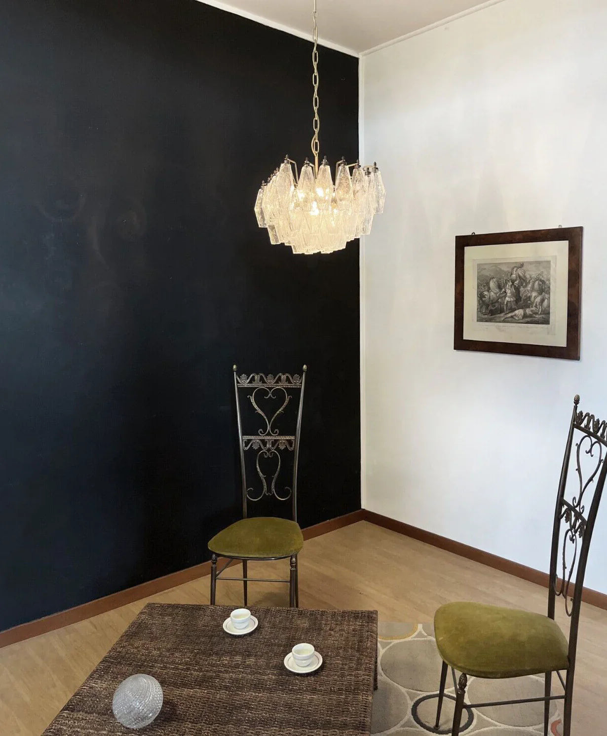 Poliedri Murano Trasparent Chandelier additional product view