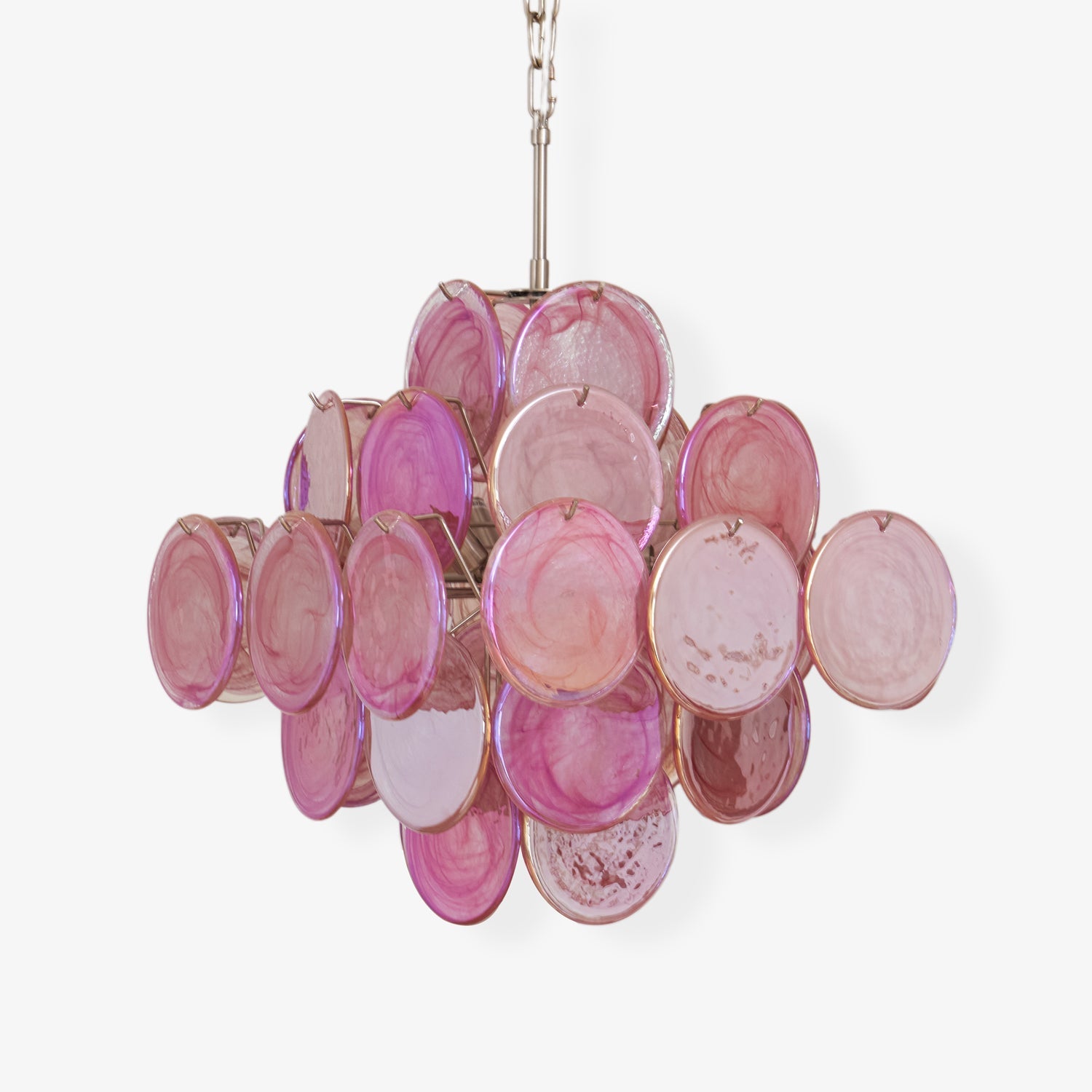 Aurelia Pink Glass Chandelier Glass lighting by Bling Lighting Studio
