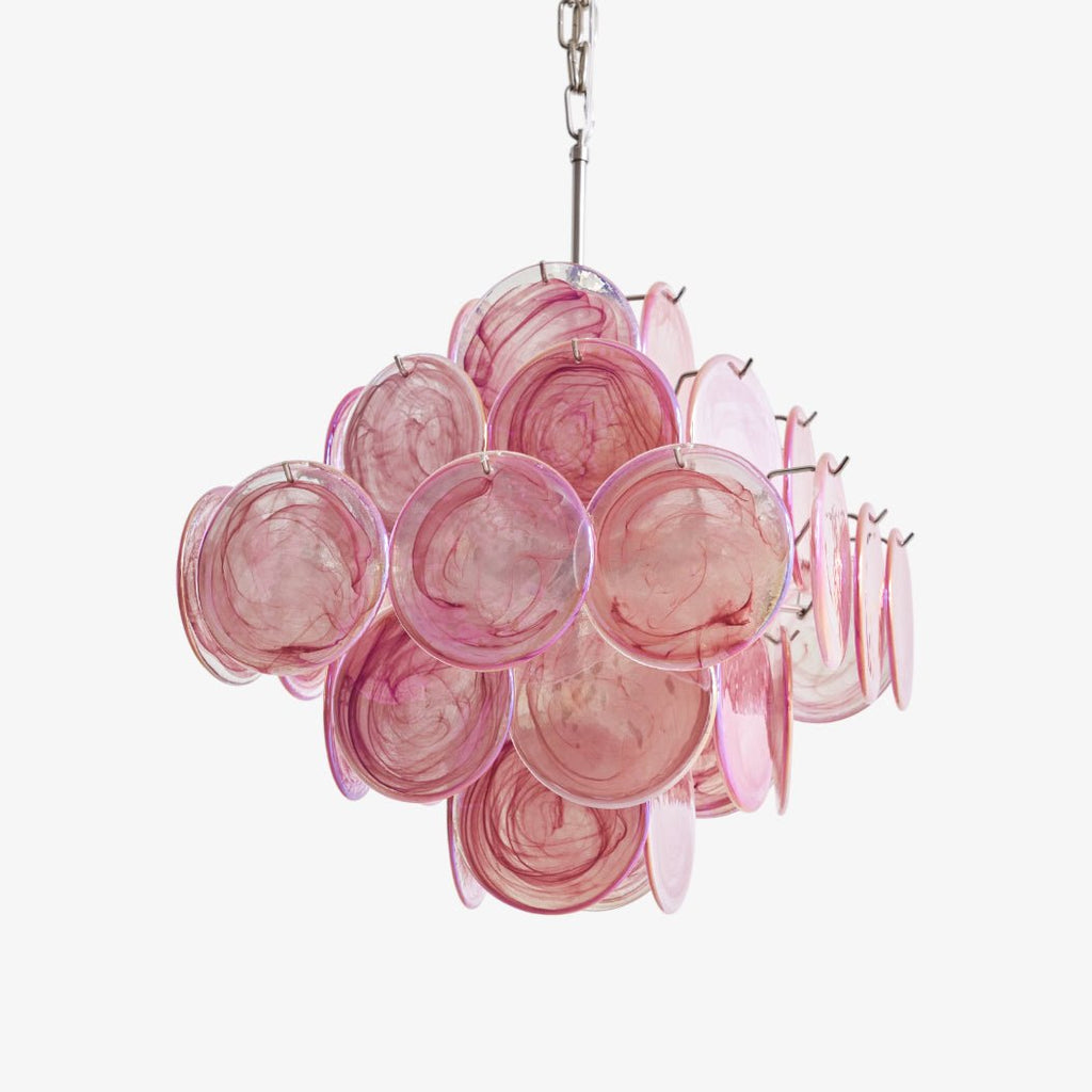 Aurelia Pink Glass Chandelier Glass lighting by Bling Lighting Studio