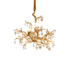 Zeke Branch Brass Crystal Chandelier by Bling Lighting Studio
