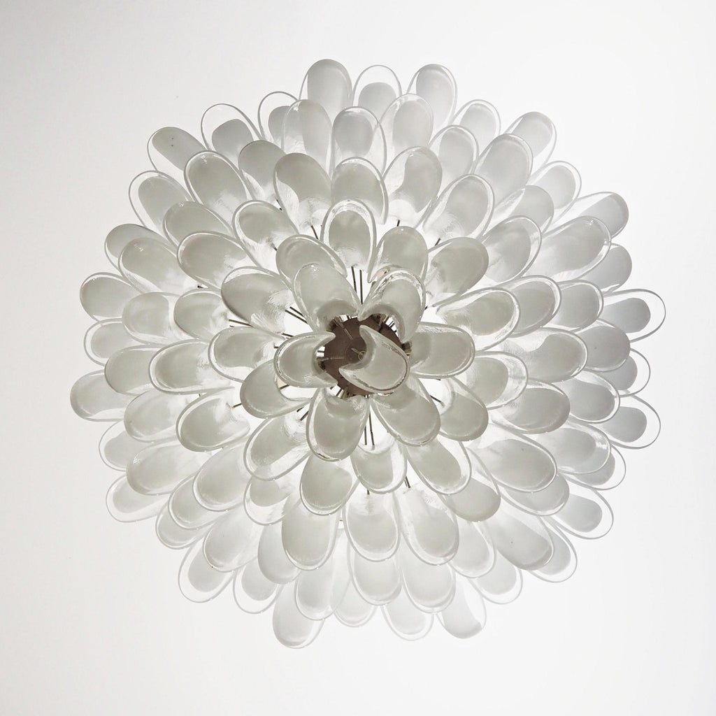 Modern Petals White Murano Chandelier product image