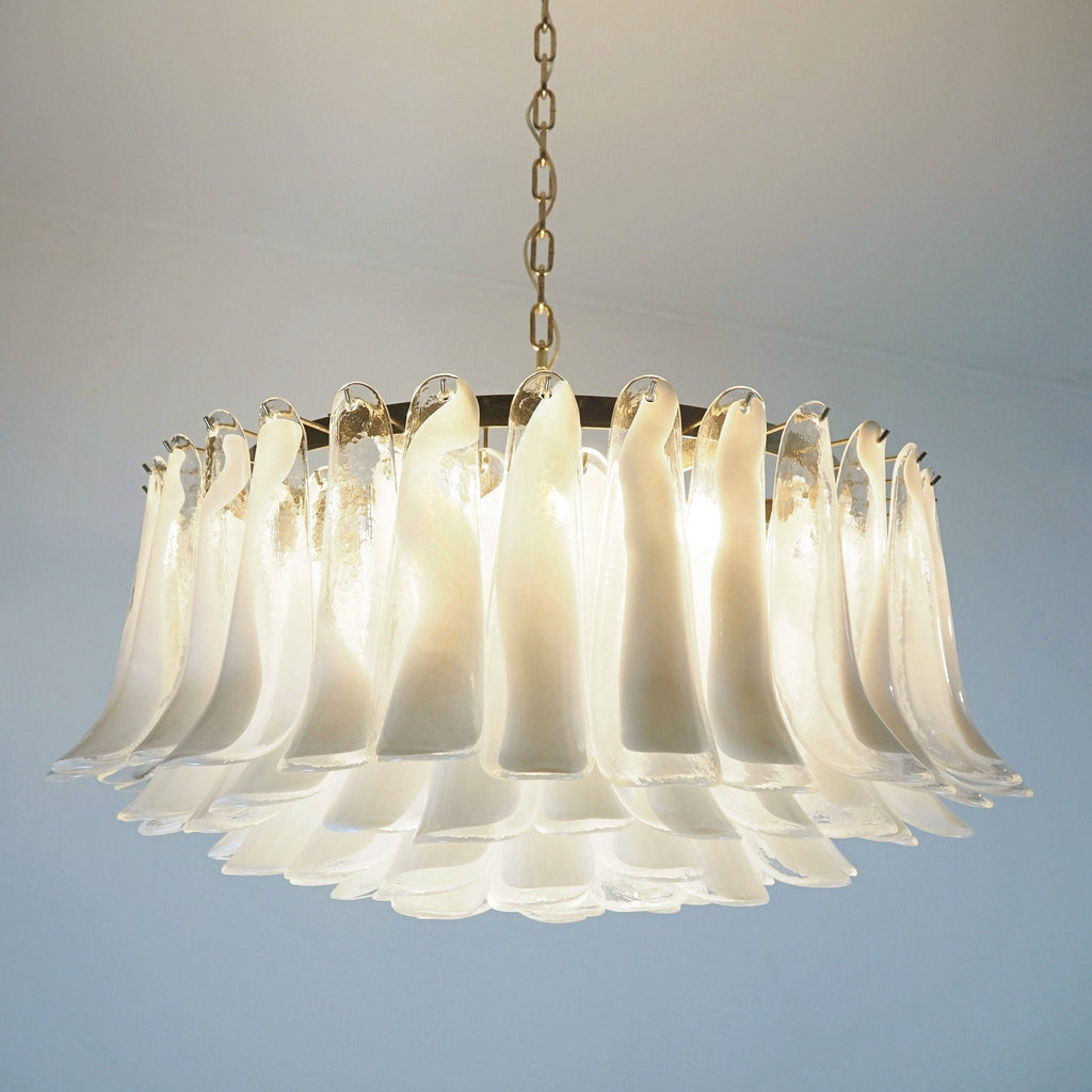 Modern Petals White Murano Chandelier product image