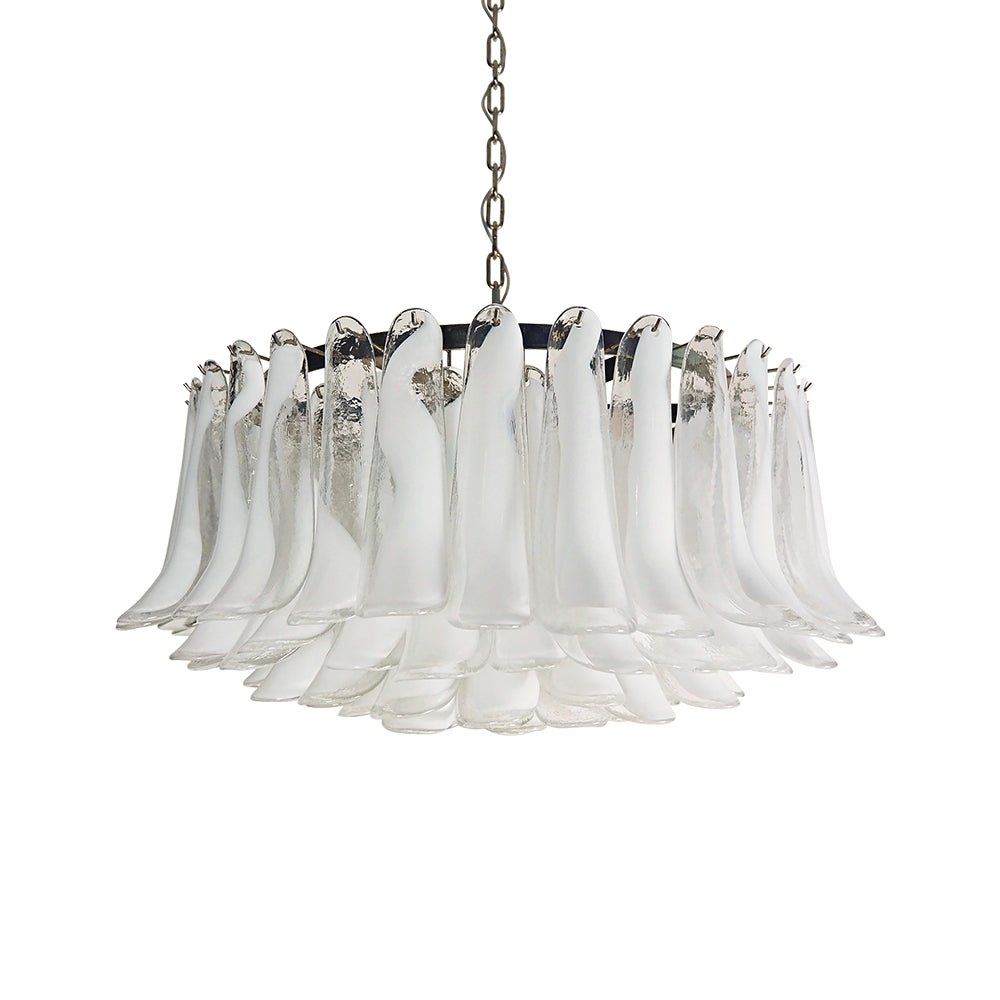 Modern Petals White Murano Chandelier product image