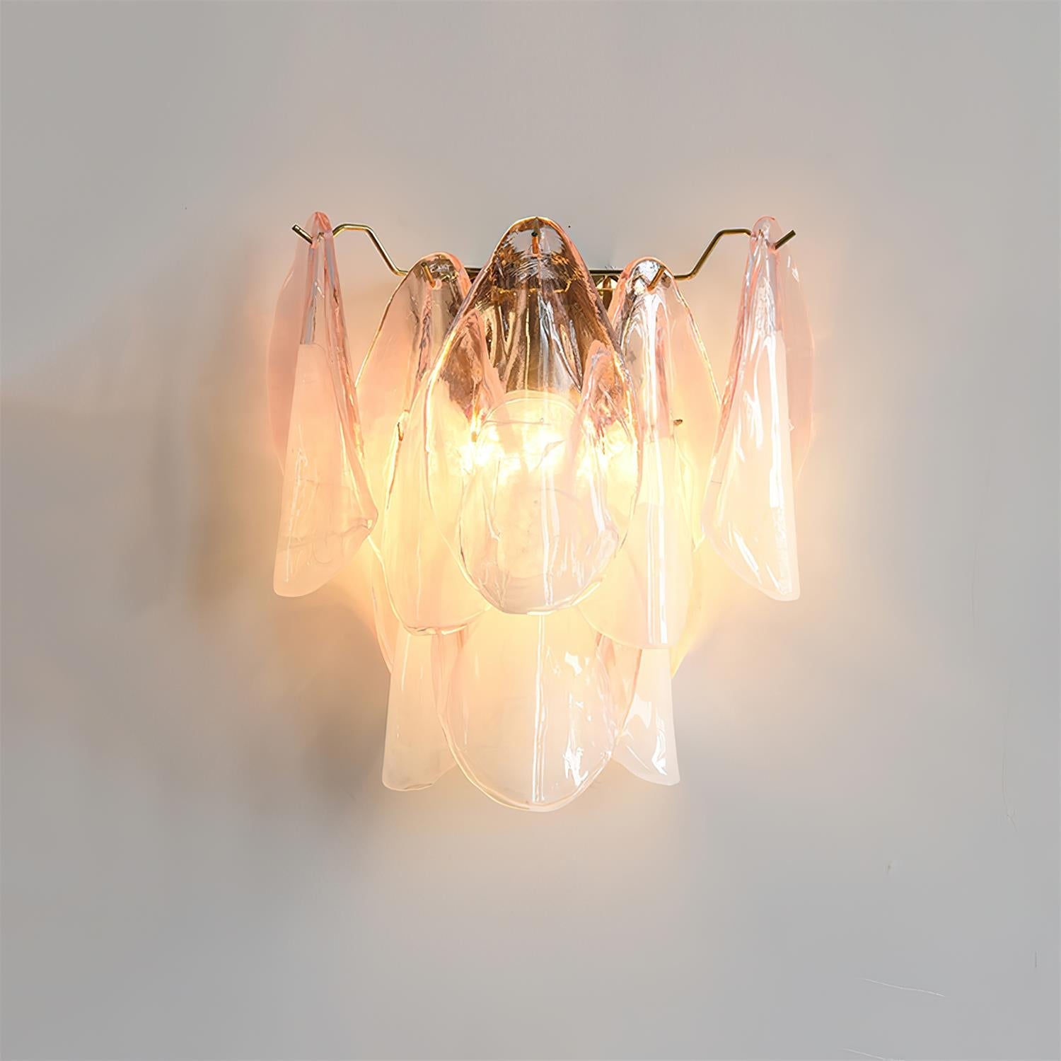 Murano petal wall lamp creating a soft floral glow