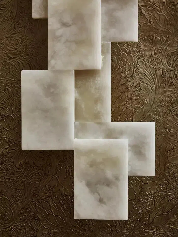 Pair Of Long Wall Sconces in Alabaster by Bling Lighting Studio