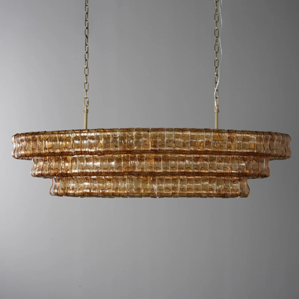 Luxury Amor Ghiaccio Glass Oval Chandelier 54"W/65"W product image