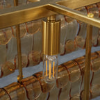 Luxury Amor Ghiaccio Glass Oval Chandelier 54"W/65"W detail view