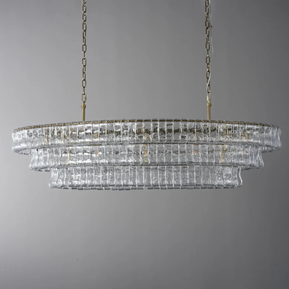 Luxury Amor Ghiaccio Glass Oval Chandelier 54"W/65"W product image