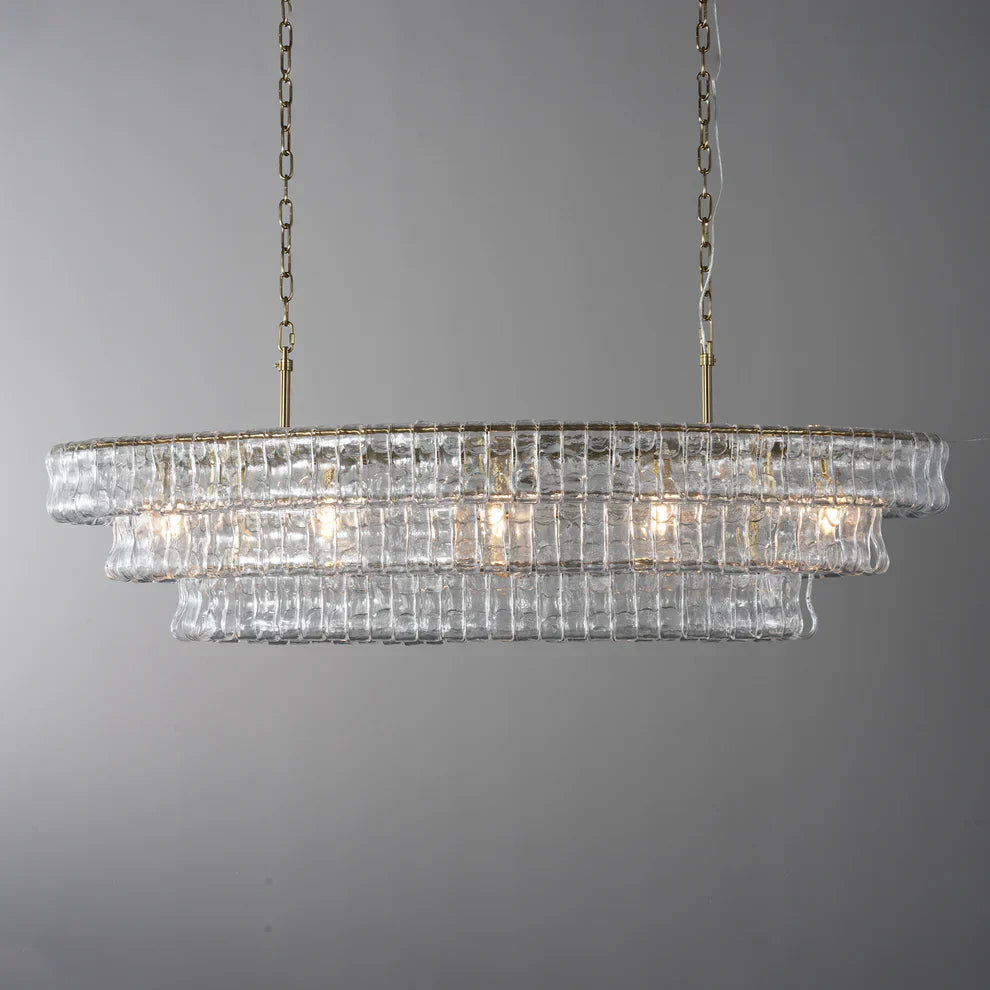 Luxury Amor Ghiaccio Glass Oval Chandelier 54"W/65"W product image