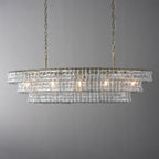 Luxury Amor Ghiaccio Glass Oval Chandelier 54"W/65"W product image