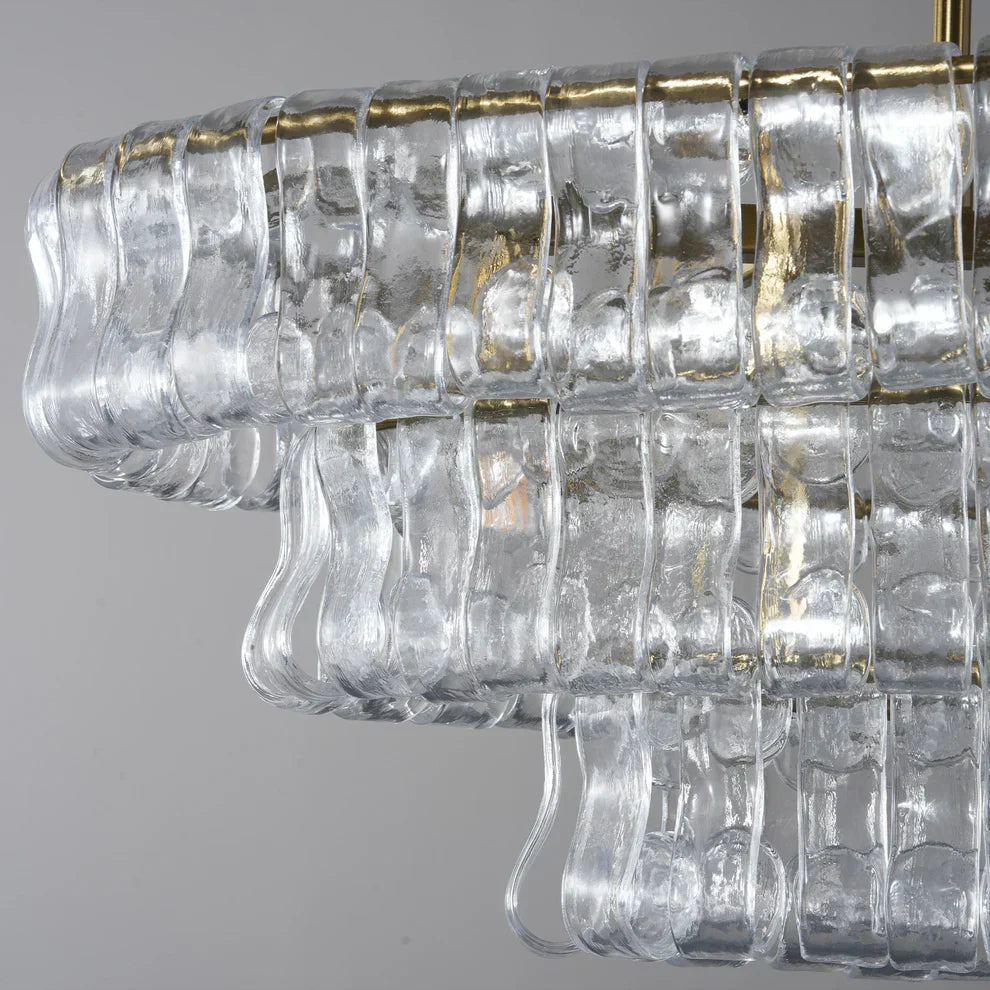 Luxury Amor Ghiaccio Glass Oval Chandelier 54"W/65"W product image