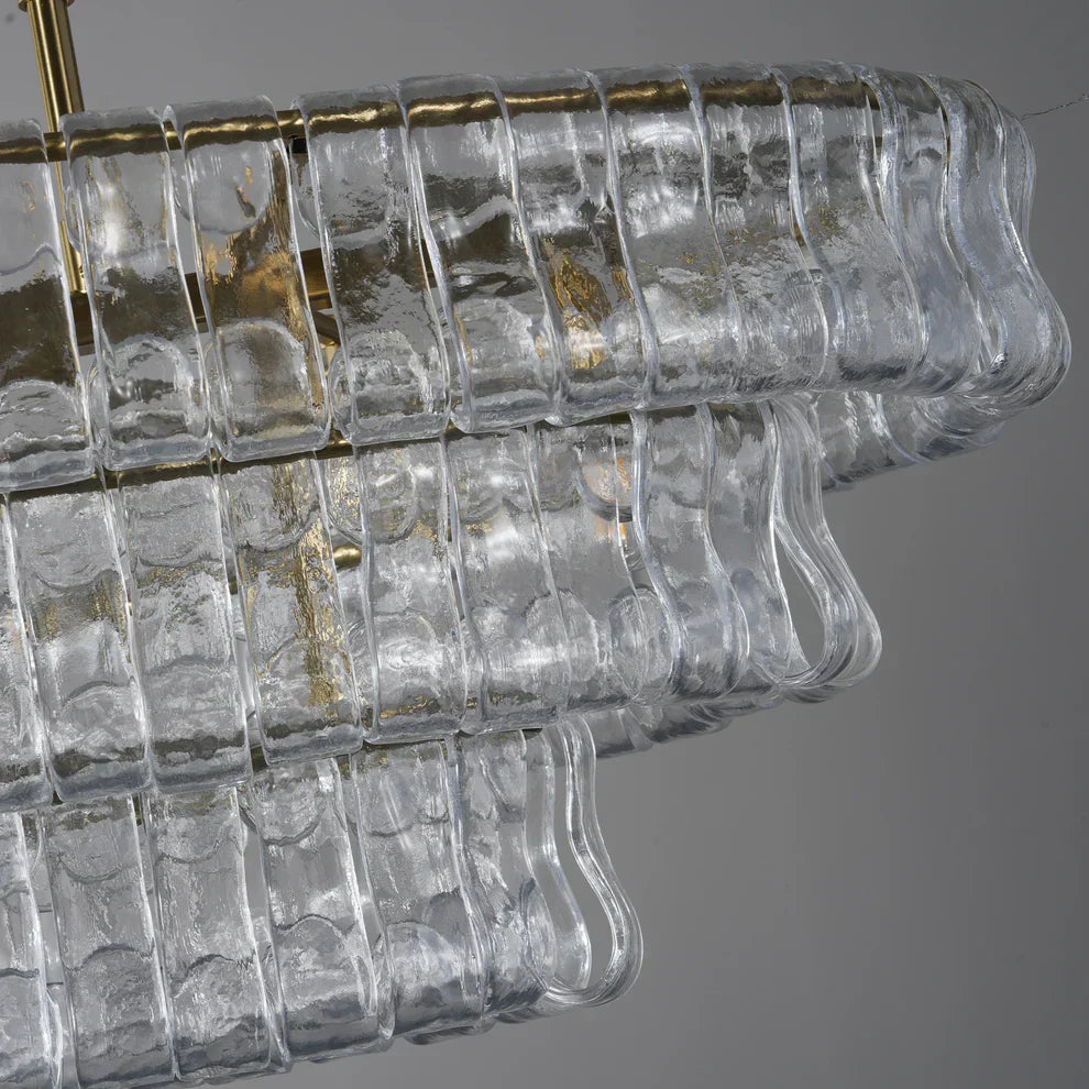 Luxury Amor Ghiaccio Glass Oval Chandelier 54"W/65"W product image