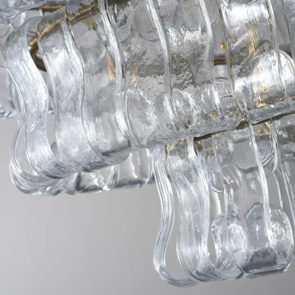Luxury Amor Ghiaccio Glass Oval Chandelier 54"W/65"W product image