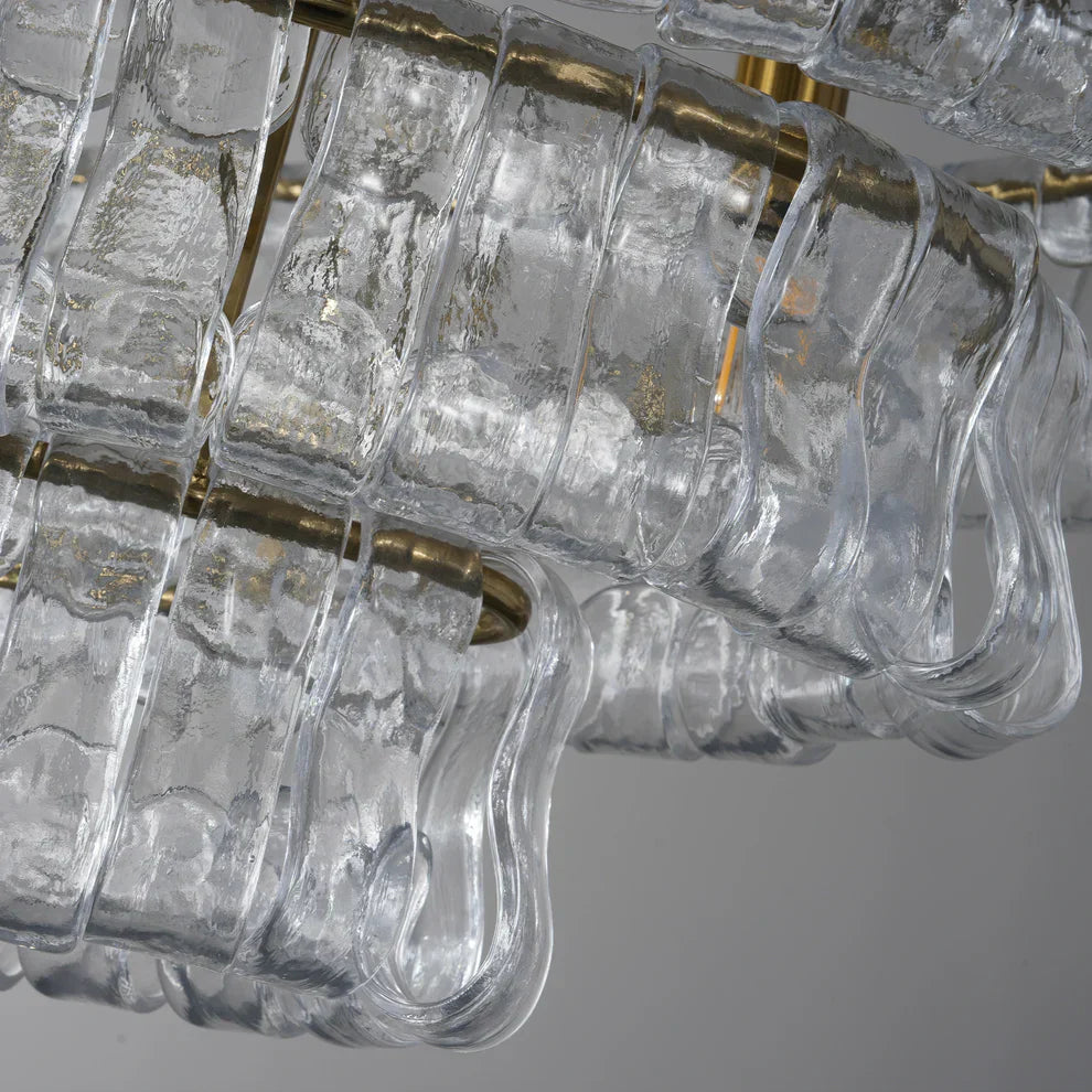 Luxury Amor Ghiaccio Glass Oval Chandelier 54"W/65"W product image