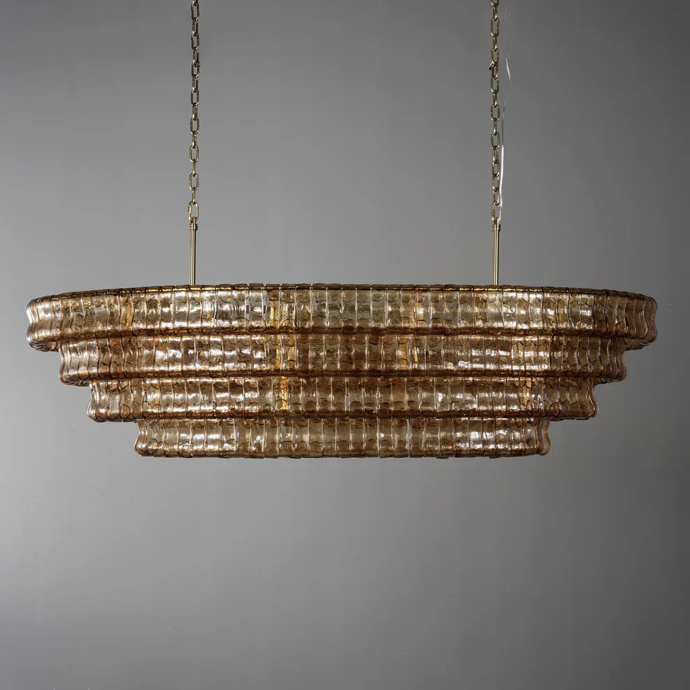 Luxury Amor Ghiaccio Glass Oval Chandelier 54"W/65"W product image