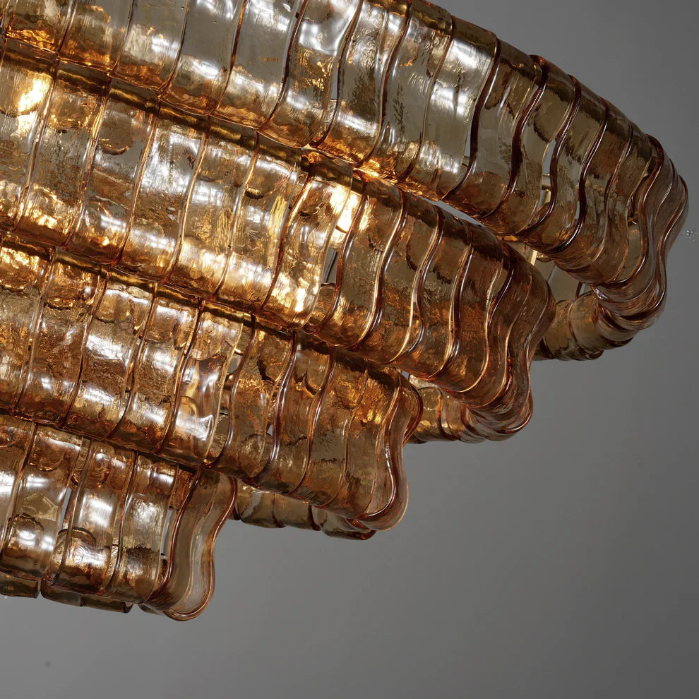 Luxury Amor Ghiaccio Glass Oval Chandelier 54"W/65"W product image