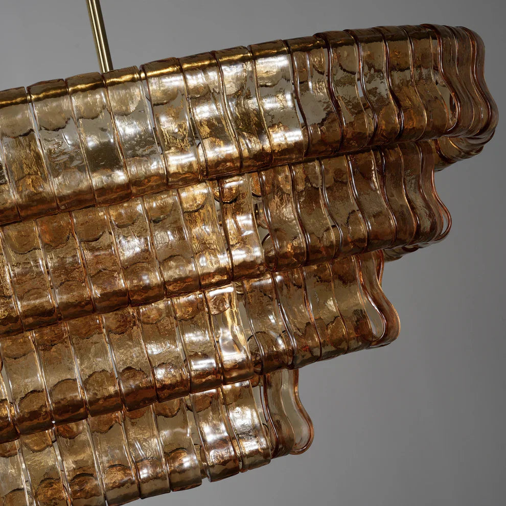 Luxury Amor Ghiaccio Glass Oval Chandelier 54"W/65"W product image