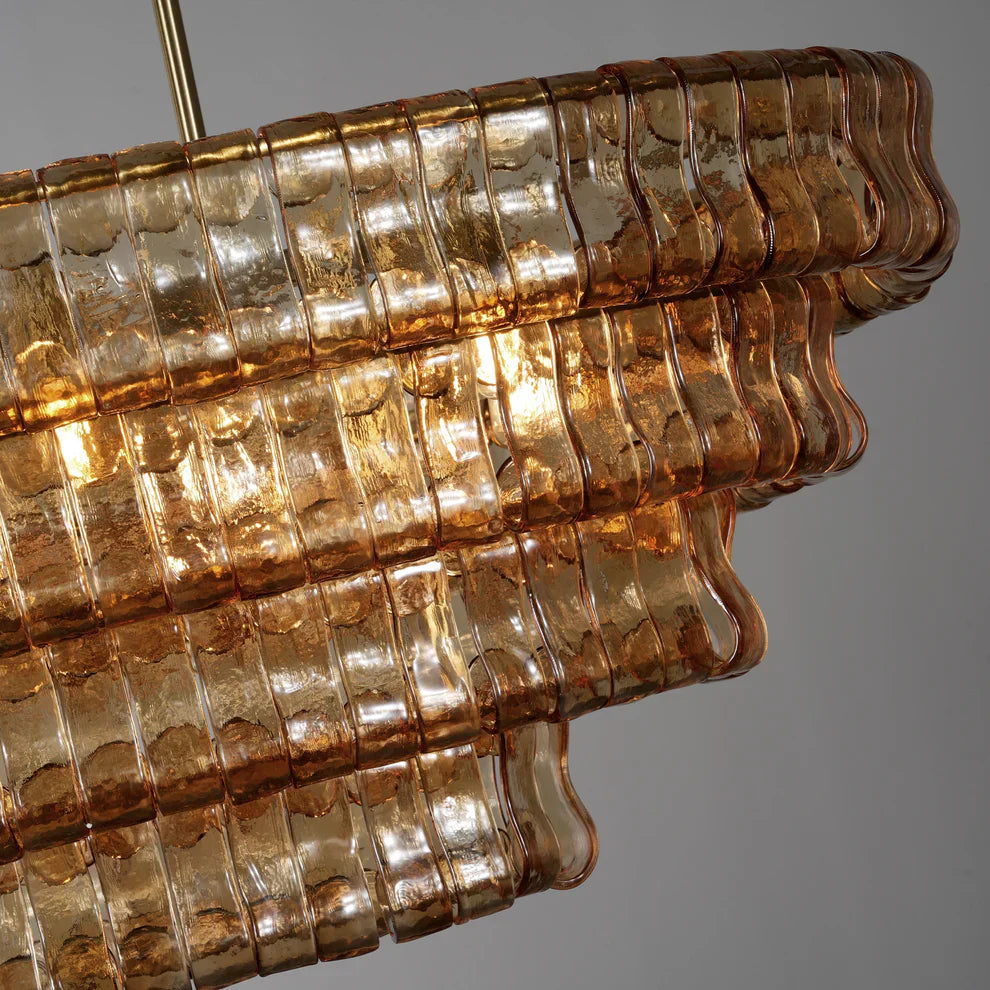 Luxury Amor Ghiaccio Glass Oval Chandelier 54"W/65"W product image